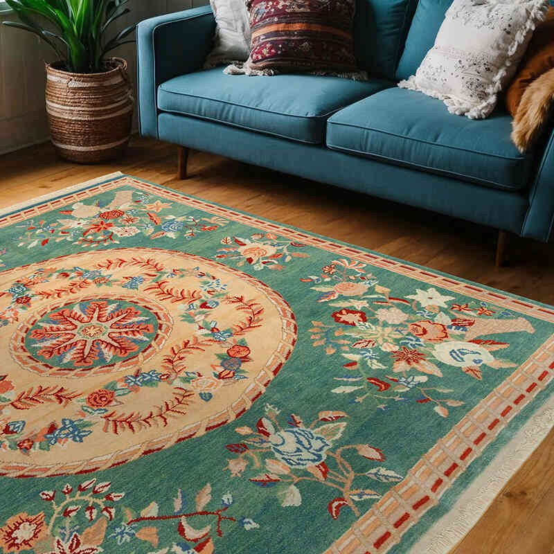 Nueva Alfombra Oushak Tejida a Mano - 210 cm x 200 cm - K0040851