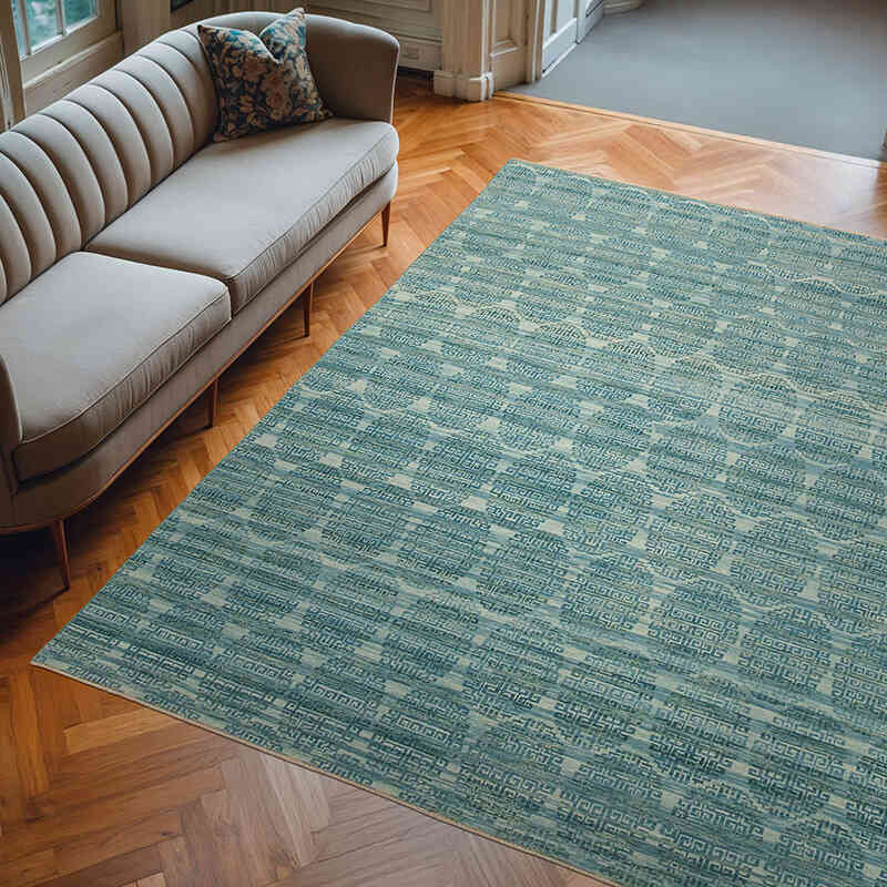 New Hand Knotted Wool Rug - 8' 4" x 9' 10" (100" x 118") - K0040853