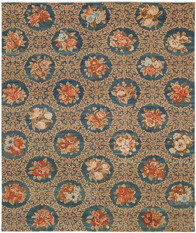 New Hand Knotted Wool Oushak Rug - 8' 2" x 9' 9" (98" x 117")