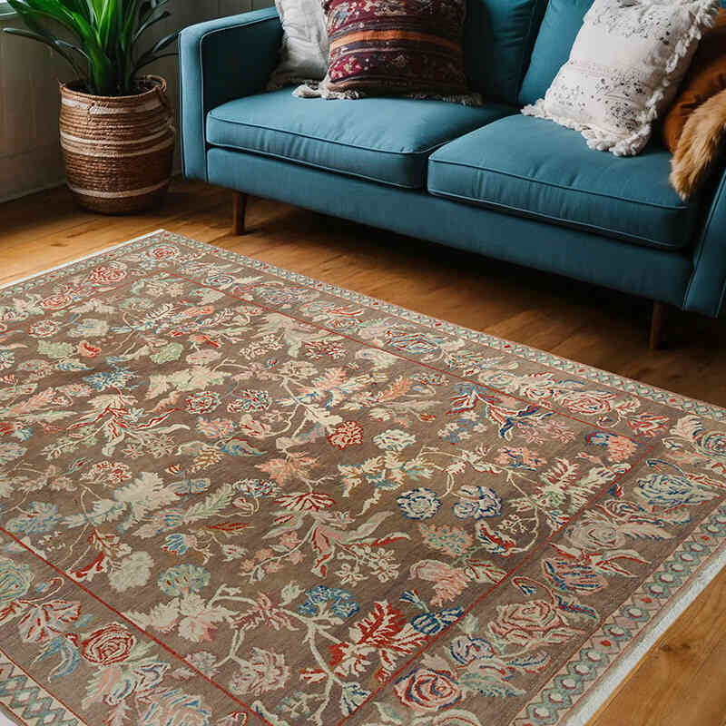 Nueva Alfombra Oushak Tejida a Mano - 153 cm x 201 cm - K0040857