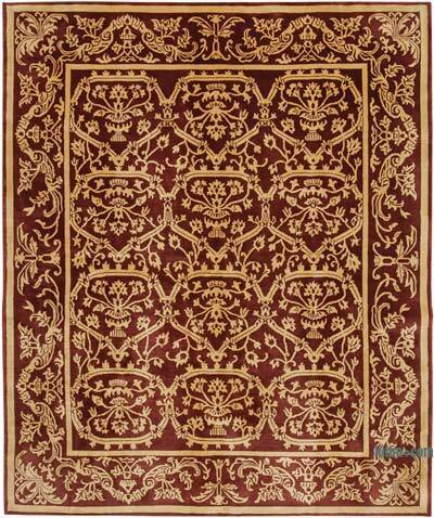 New Hand Knotted Wool Oushak Rug - 8' 4" x 10'  (100" x 120")