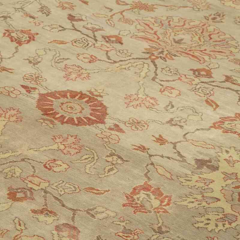 New Hand Knotted Wool Oushak Rug - 9' 9" x 12' 8" (117" x 152") - K0040872