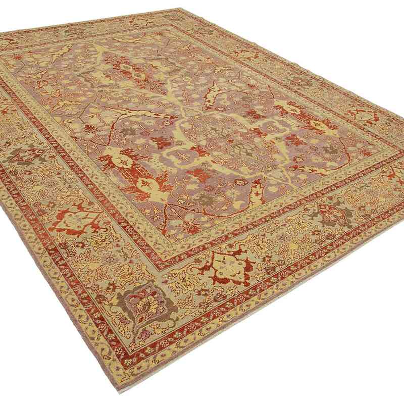 Purple New Hand Knotted Wool Oushak Rug - 7' 10" x 10' 1" (94" x 121") - K0040874