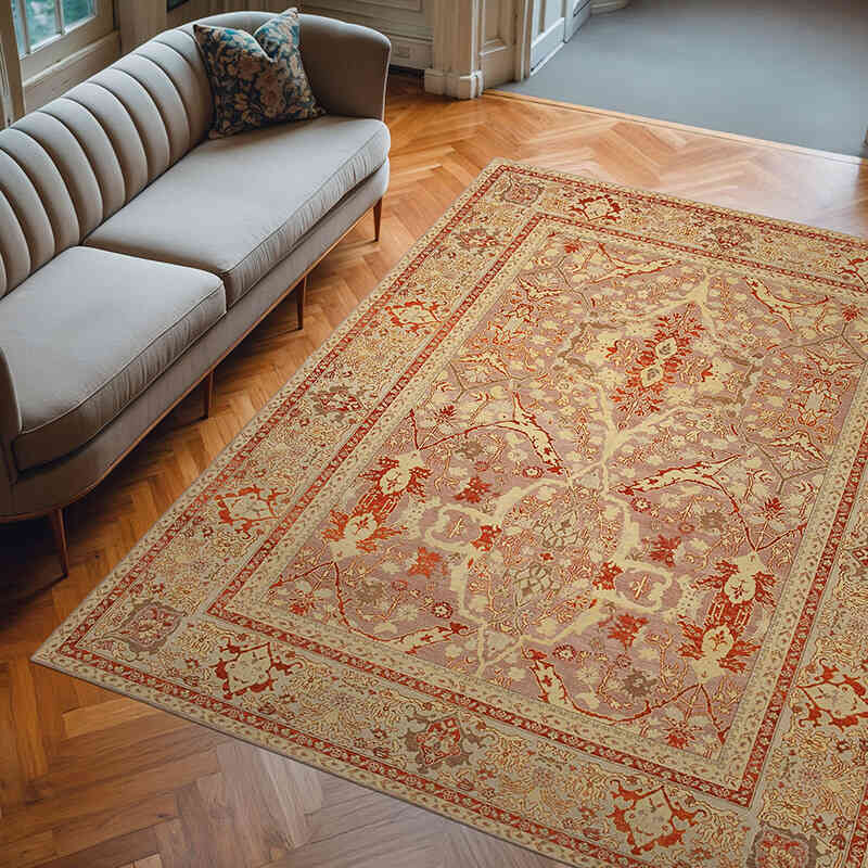 Púrpura Nueva Alfombra Oushak Tejida a Mano - 240 cm x 307 cm - K0040874