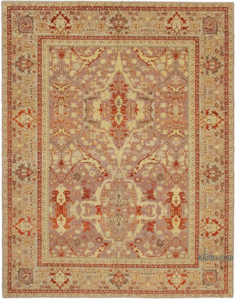 Purple New Hand Knotted Wool Oushak Rug - 7' 10" x 10' 1" (94" x 121") - K0040874