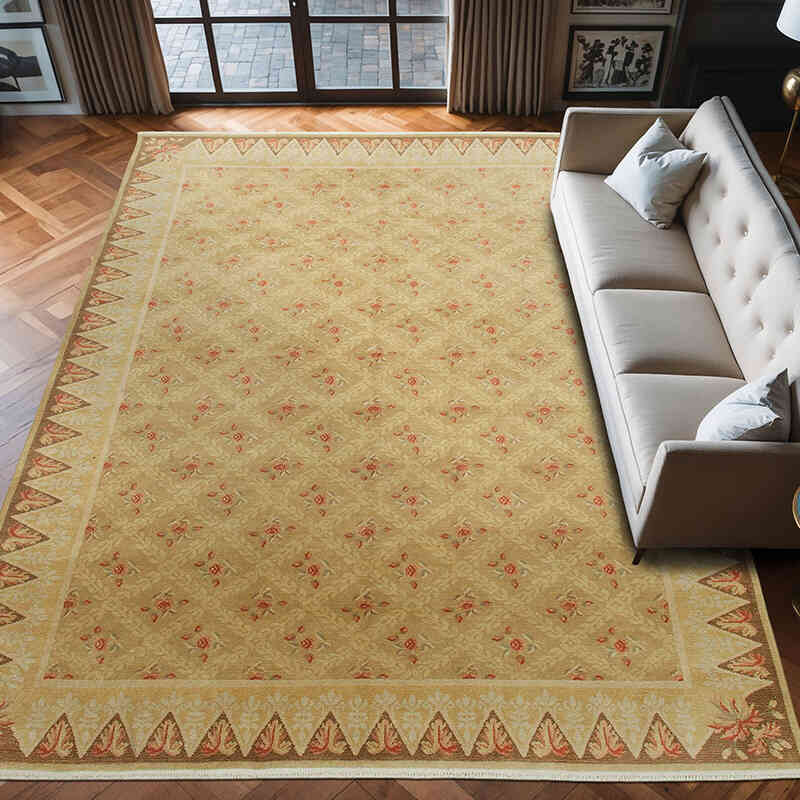 New Hand Knotted Wool Oushak Rug - 9' 1" x 12' 10" (109" x 154") - K0040882