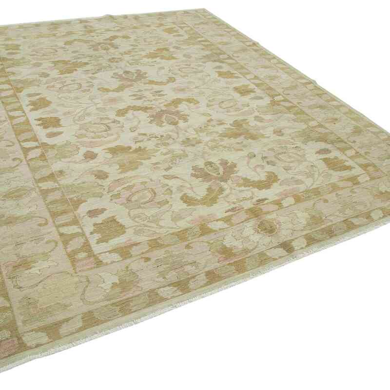 New Hand Knotted Wool Oushak Rug - 8' 1" x 9' 7" (97" x 115") - K0040900
