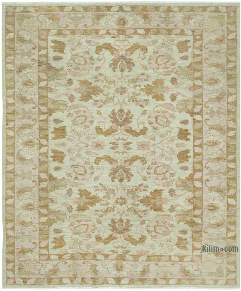 New Hand Knotted Wool Oushak Rug - 8' 1" x 9' 7" (97" x 115") - K0040900
