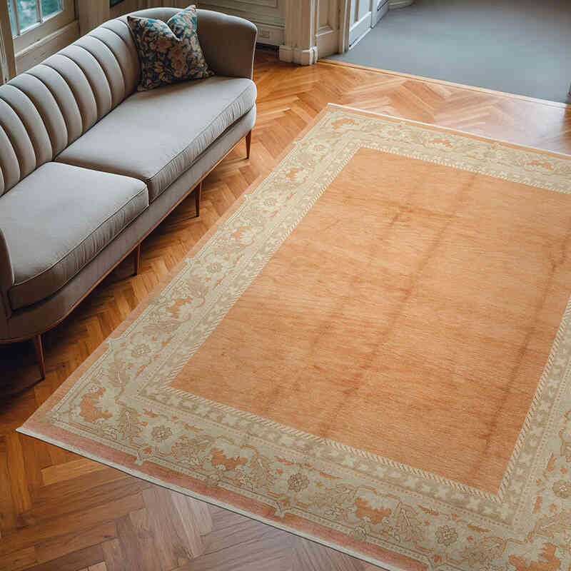 New Hand Knotted Wool Oushak Rug - 8'  x 10'  (96" x 120") - K0040933