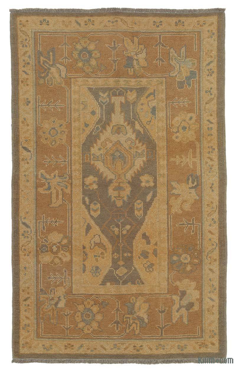 New Hand Knotted Wool Oushak Rug - 3' 7" x 5' 9" (43" x 69") - K0040968