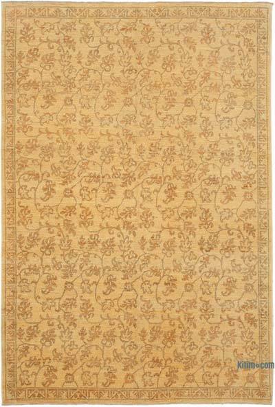 New Hand Knotted Wool Oushak Rug - 5' 10" x 8' 7" (70" x 103")