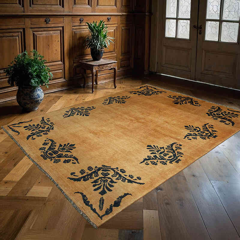 New Hand Knotted Wool Oushak Rug - 5' 9" x 7' 6" (69" x 90") - K0040978