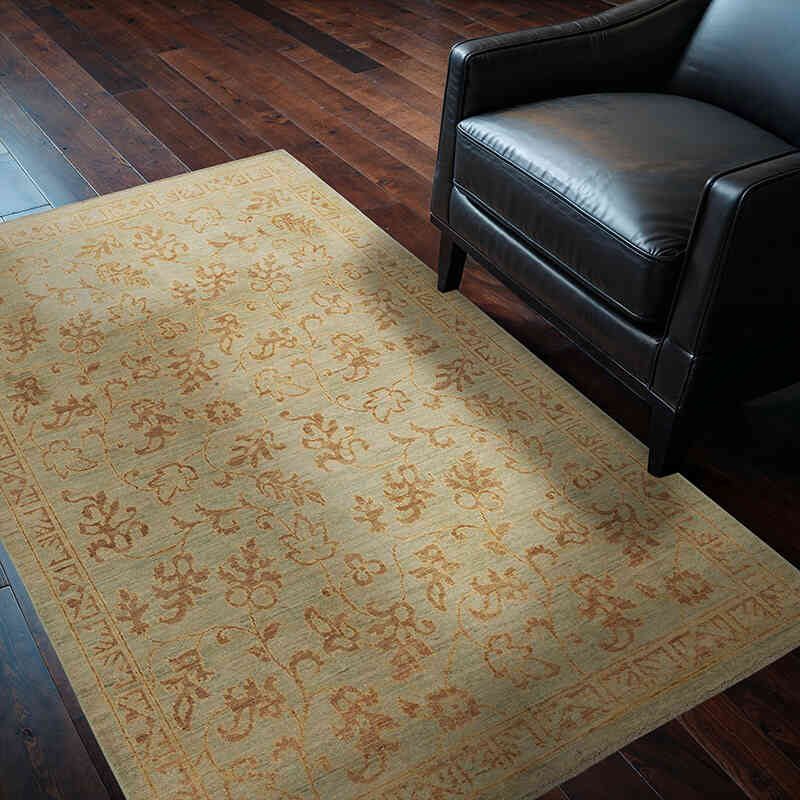 New Hand Knotted Wool Oushak Rug - 3' 10" x 5' 10" (46" x 70") - K0040979