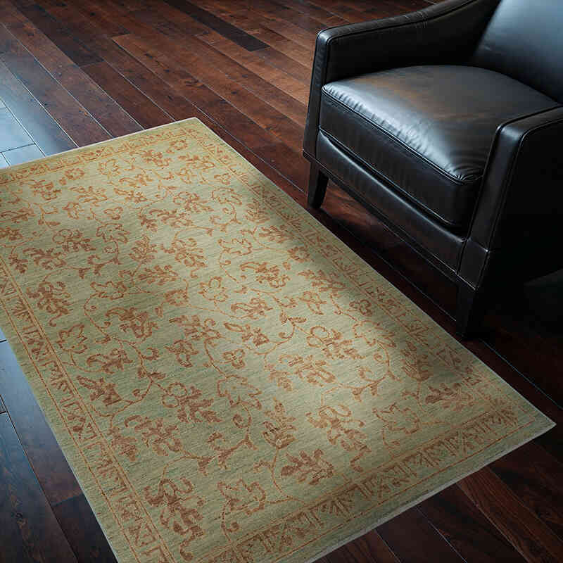 New Hand Knotted Wool Oushak Rug - 3' 10" x 5' 8" (46" x 68") - K0040987
