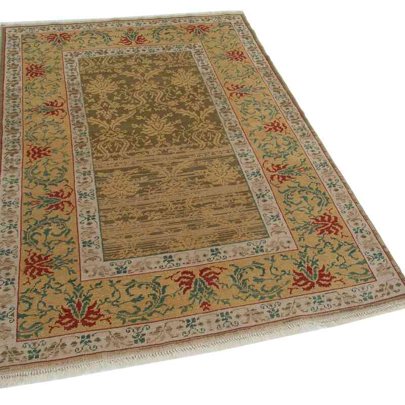 New Hand Knotted Wool Oushak Rug - 4' 1" x 5' 11" (49" x 71") - K0040995