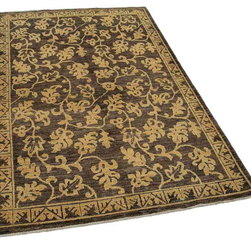 New Hand Knotted Wool Oushak Rug - 4'  x 5' 11" (48" x 71") - K0041002