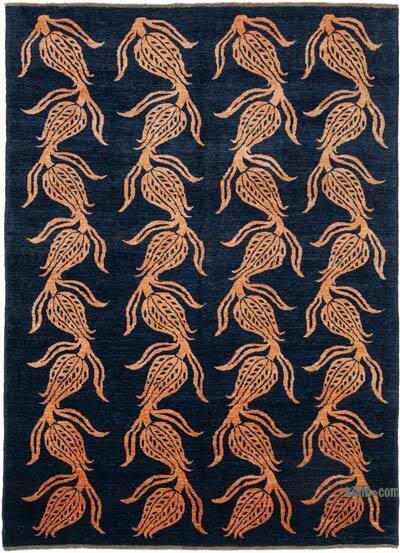 New Hand Knotted Wool Oushak Rug - 5' 9" x 7' 10" (69" x 94")