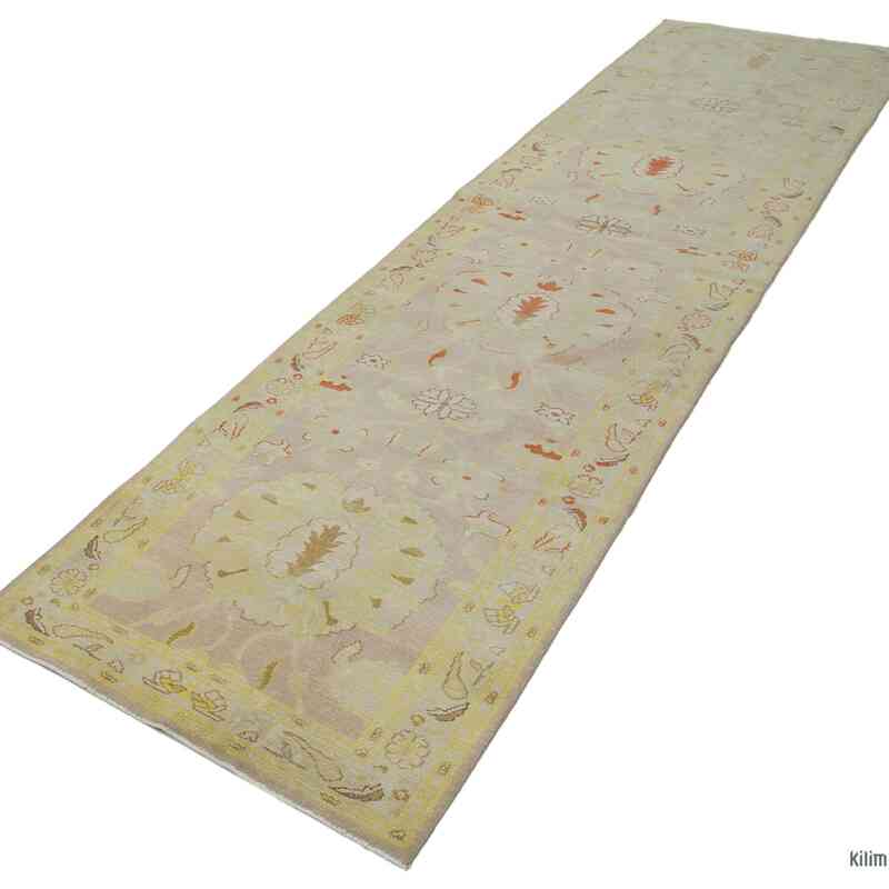 Nueva Alfombra Ushak Tejida a Mano - 87 cm x 361 cm - K0041076