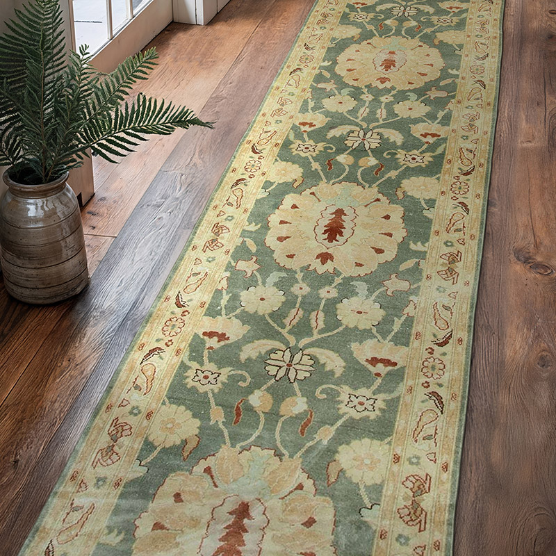 Nueva Alfombra Ushak Tejida a Mano - 84 cm x 376 cm - K0041095