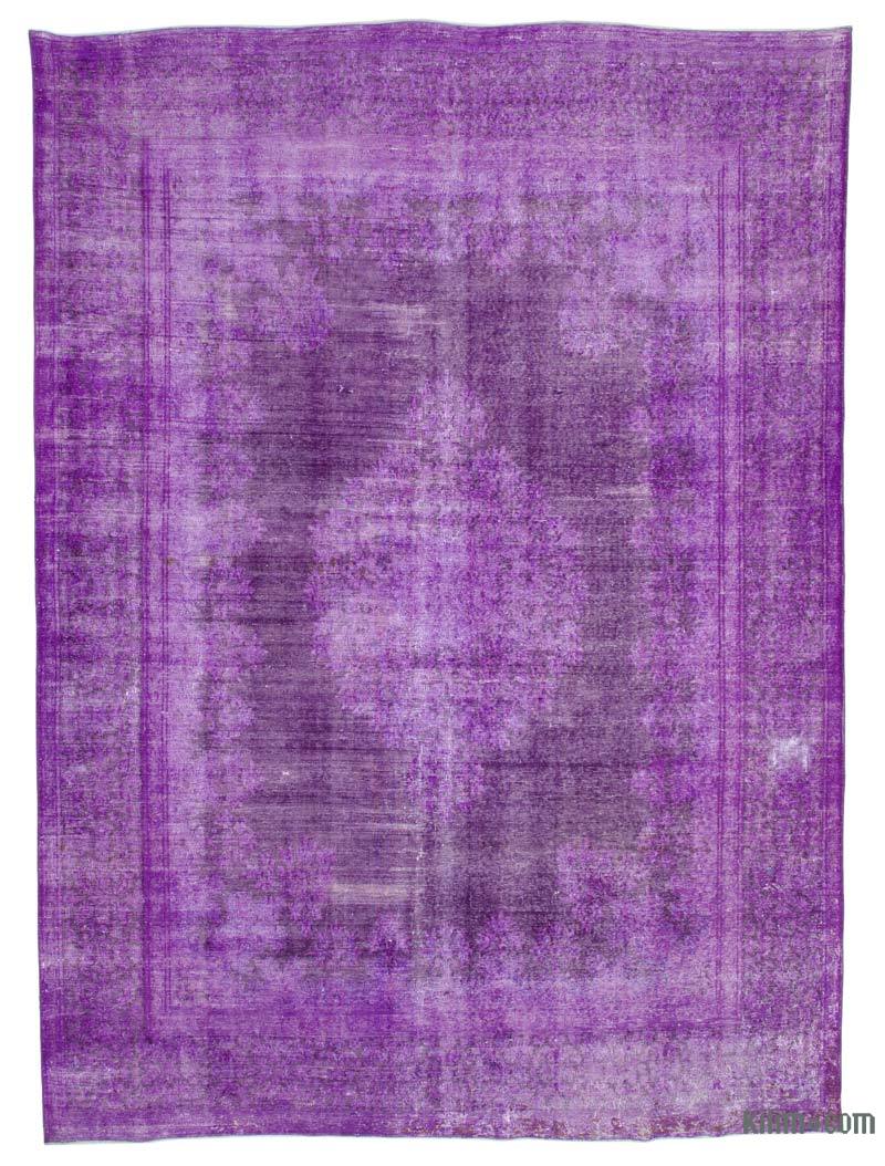Purple Over-dyed Vintage Hand-Knotted Oriental Rug - 9' 7" x 13' 2" (115" x 158") - K0041099
