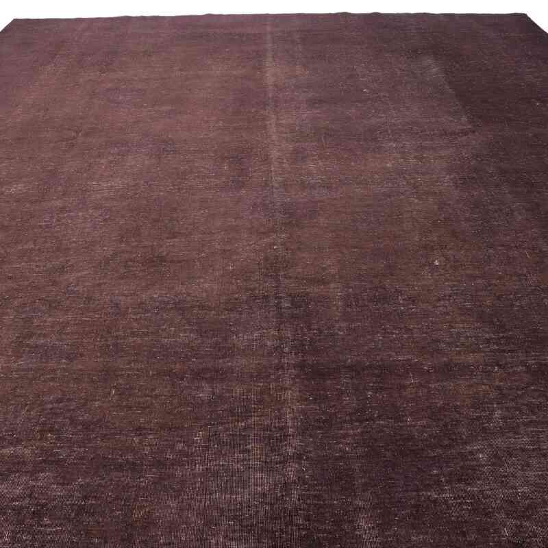 Púrpura Alfombra Turca Vintage Sobre-teñida  - 286 cm x 370 cm - K0041131