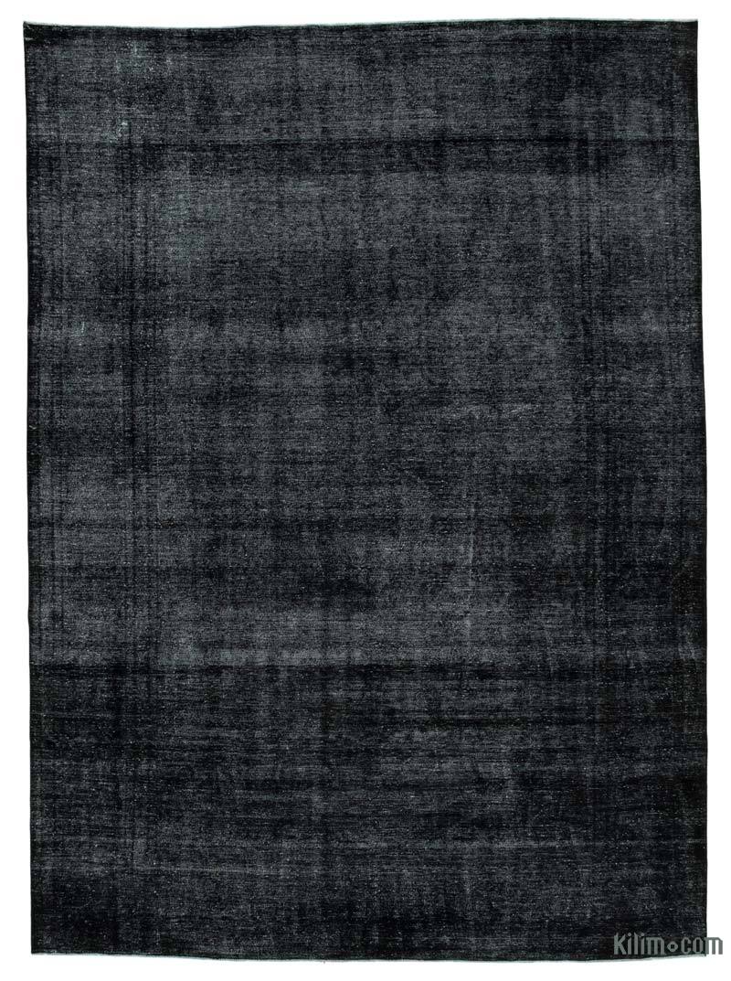 Black Over-dyed Vintage Hand-Knotted Oriental Rug - 9' 6" x 13' 3" (114" x 159") - K0041165