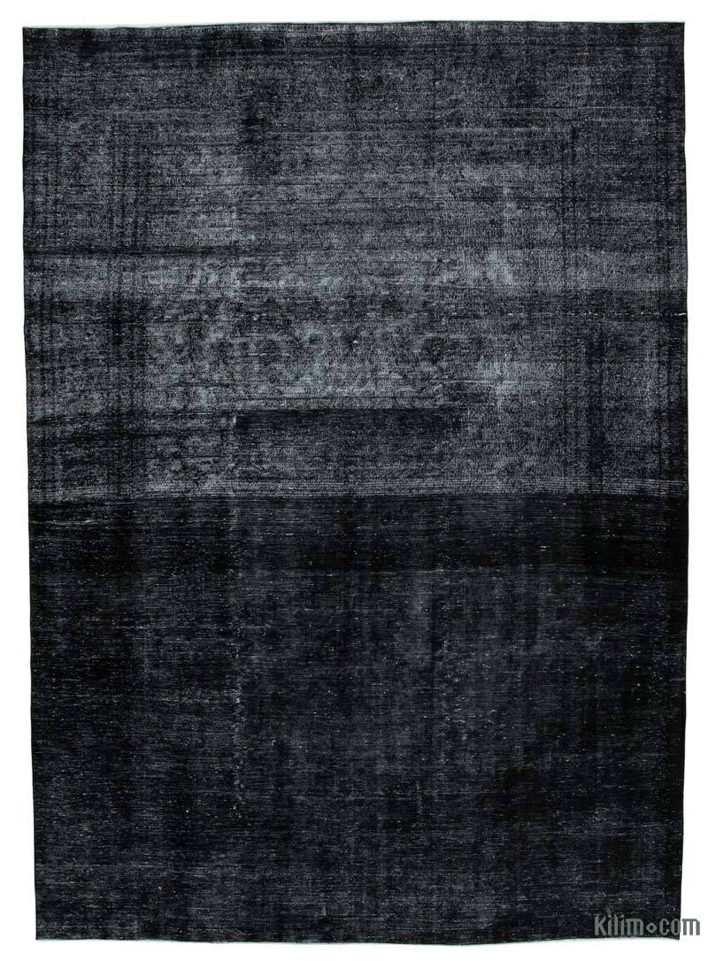 Negro Alfombra Turca Vintage Sobre-teñida  - 289 cm x 402 cm - K0041185
