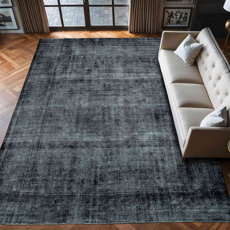 Over-dyed Vintage Hand-Knotted Oriental Rug - 8' 10" x 12' 7" (106" x 151") - K0041197
