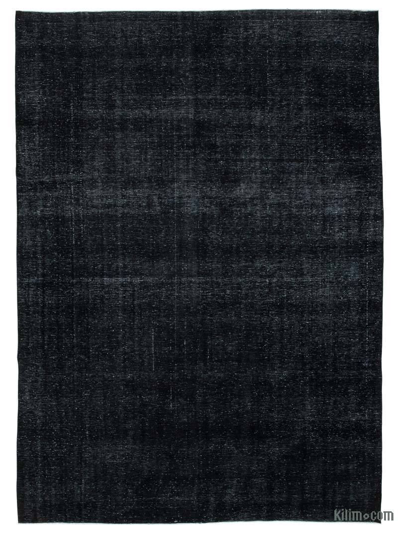 Black Over-dyed Vintage Hand-Knotted Oriental Rug - 9' 9" x 13' 7" (117" x 163") - K0041207
