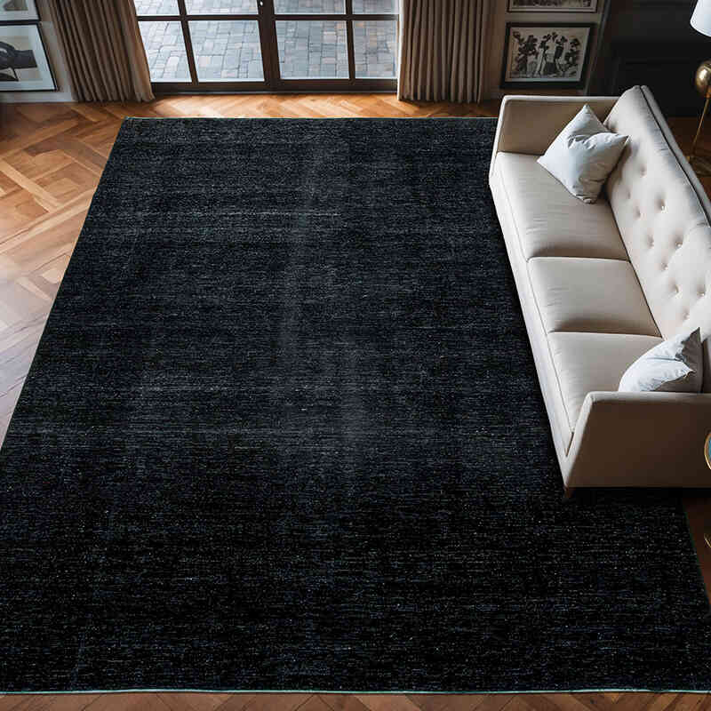 Negro Alfombra Turca Vintage Sobre-teñida  - 293 cm x 407 cm - K0041285