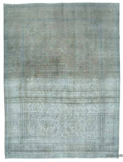 Gri Boyalı El Dokuma Vintage Halı - 295 cm x 383 cm