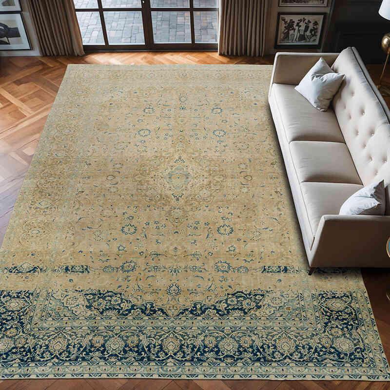Vintage Hand-Knotted Oriental Rug - 9' 8" x 13' 9" (116" x 165") - K0041319