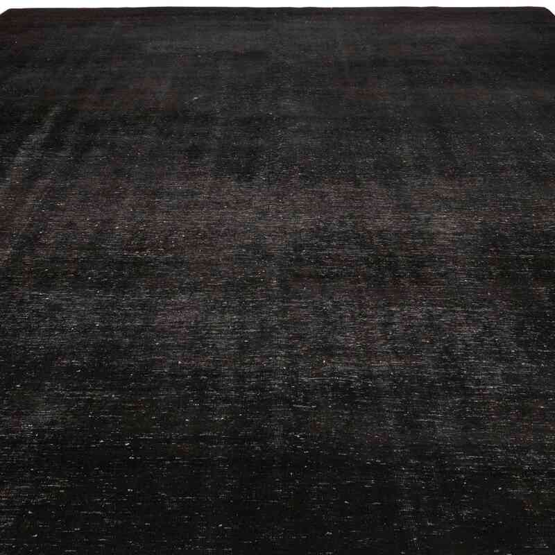 Negro Alfombra Turca Vintage Sobre-teñida  - 305 cm x 417 cm - K0041335
