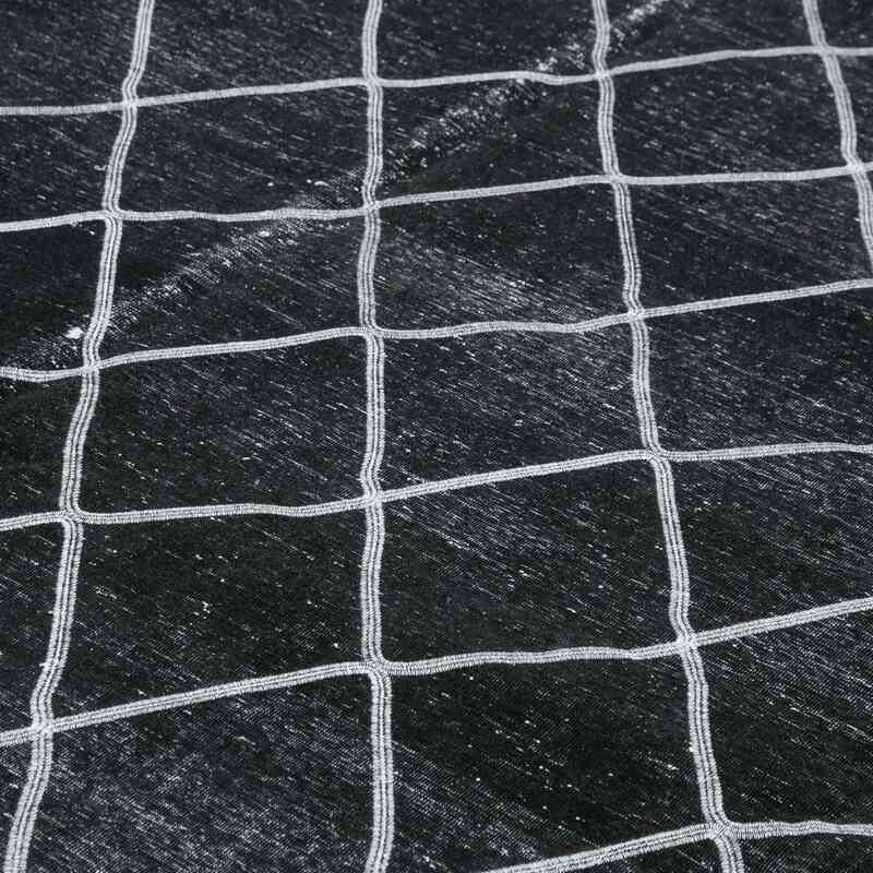 Negro Alfombra Turca bordada sobre teñida vintage - 307 cm x 434 cm - K0042737