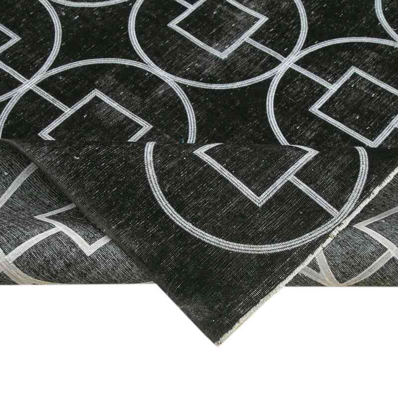 Negro Alfombra Turca bordada sobre teñida vintage - 304 cm x 407 cm - K0042744