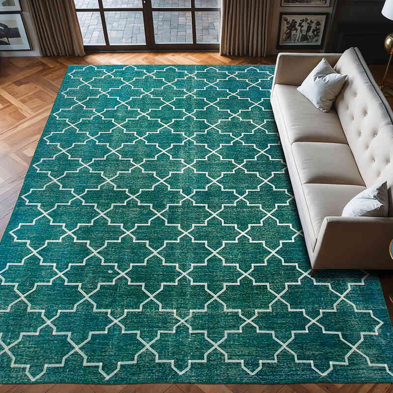 Alfombra Turca bordada sobre teñida vintage - 287 cm x 391 cm - K0042746
