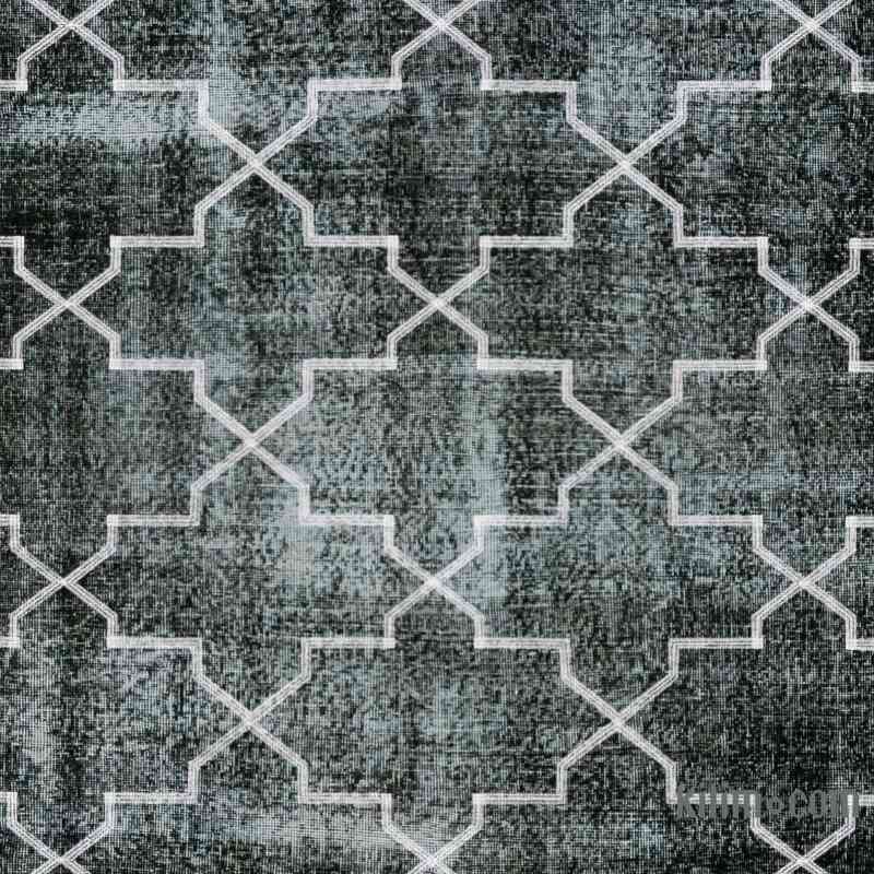 Negro Alfombra Turca bordada sobre teñida vintage - 244 cm x 326 cm - K0042768