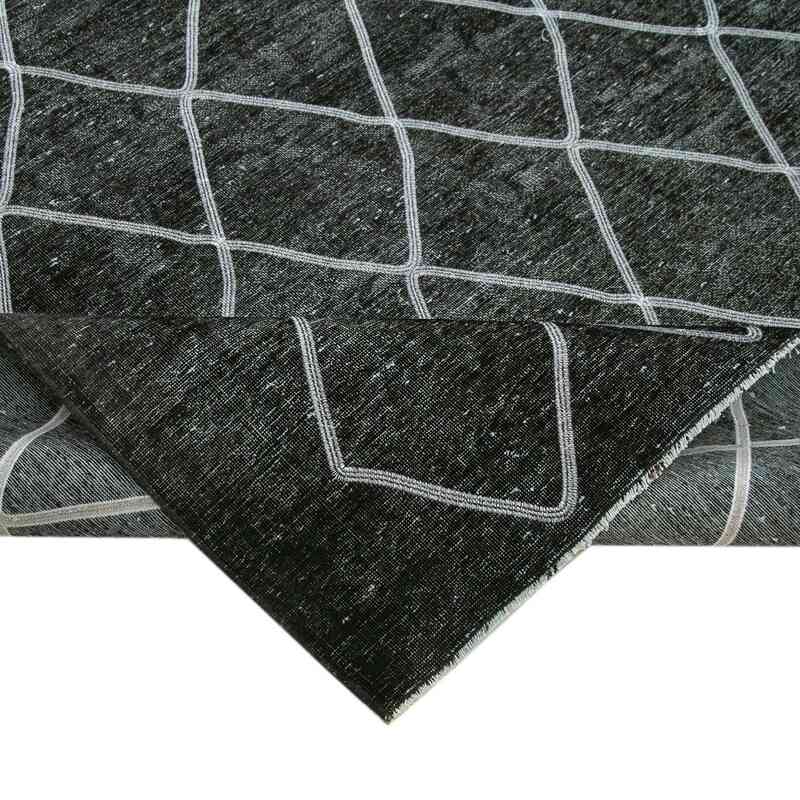 Negro Alfombra Turca bordada sobre teñida vintage - 310 cm x 407 cm - K0042772