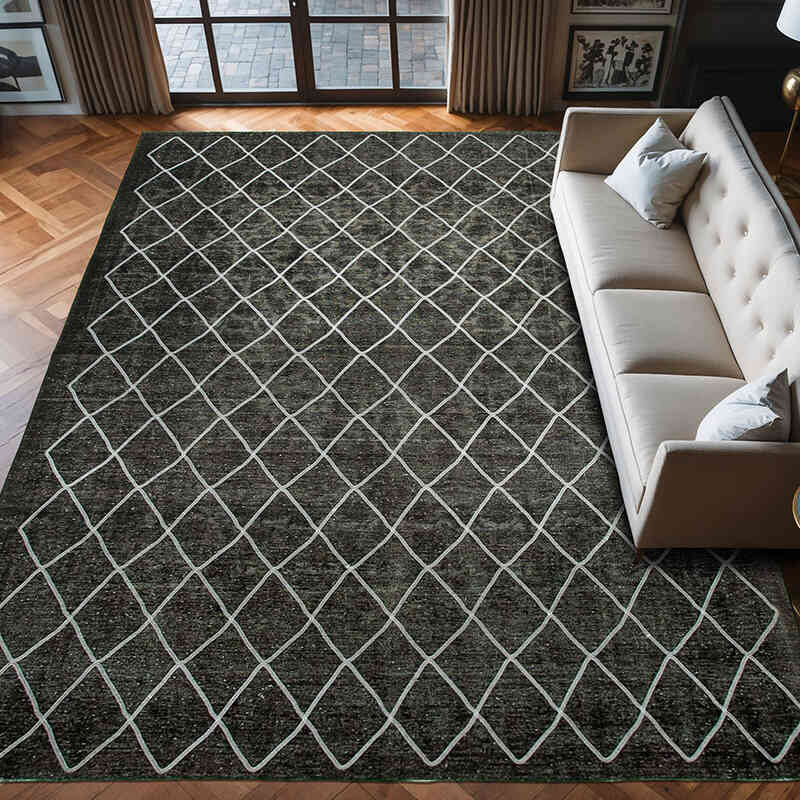 Alfombra Turca bordada sobre teñida vintage - 310 cm x 407 cm - K0042772