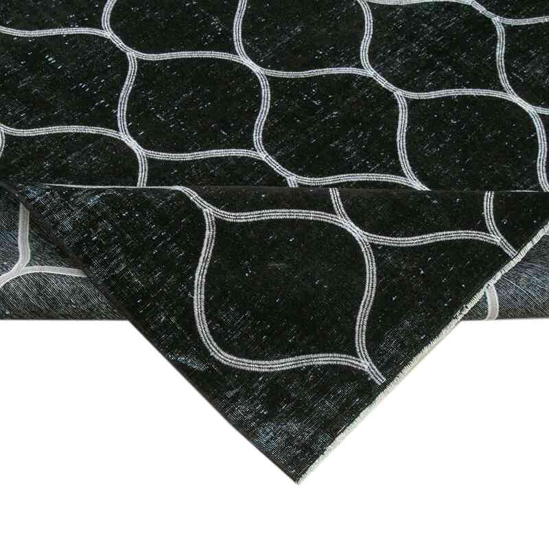 Negro Alfombra Turca bordada sobre teñida vintage - 301 cm x 398 cm - K0042774