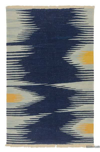 Azul Oscuro Nueva Alfombra Turca Kilim