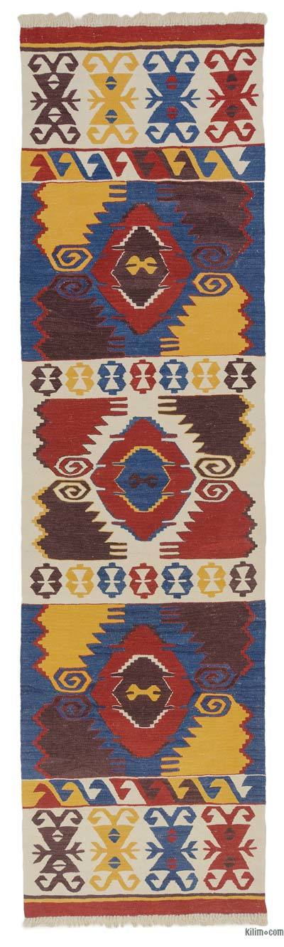 Multicolor Nueva Alfombra Turca Kilim - 85 cm x 311 cm