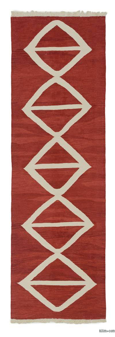 Kırmızı, Bej Yeni El Dokuma Kilim