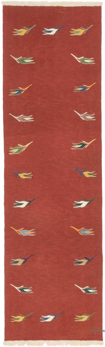 Rojo Nueva Alfombra Turca Kilim - 87 cm x 297 cm