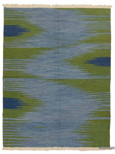 Azul, Verde Nueva Alfombra Turca Kilim