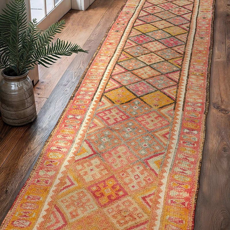 Multicolor Vintage Tribal Runner Rug - 2' 11" x 10' 10" (35" x 130") - K0043455