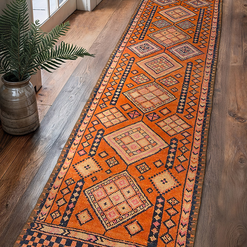 Çok Renkli Vintage Anadolu Yolluk - 84 cm x 359 cm - K0043460