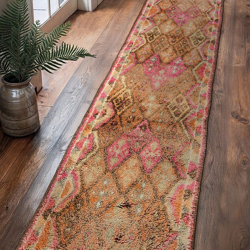 Çok Renkli Vintage Anadolu Yolluk - 87 cm x 392 cm - K0043469