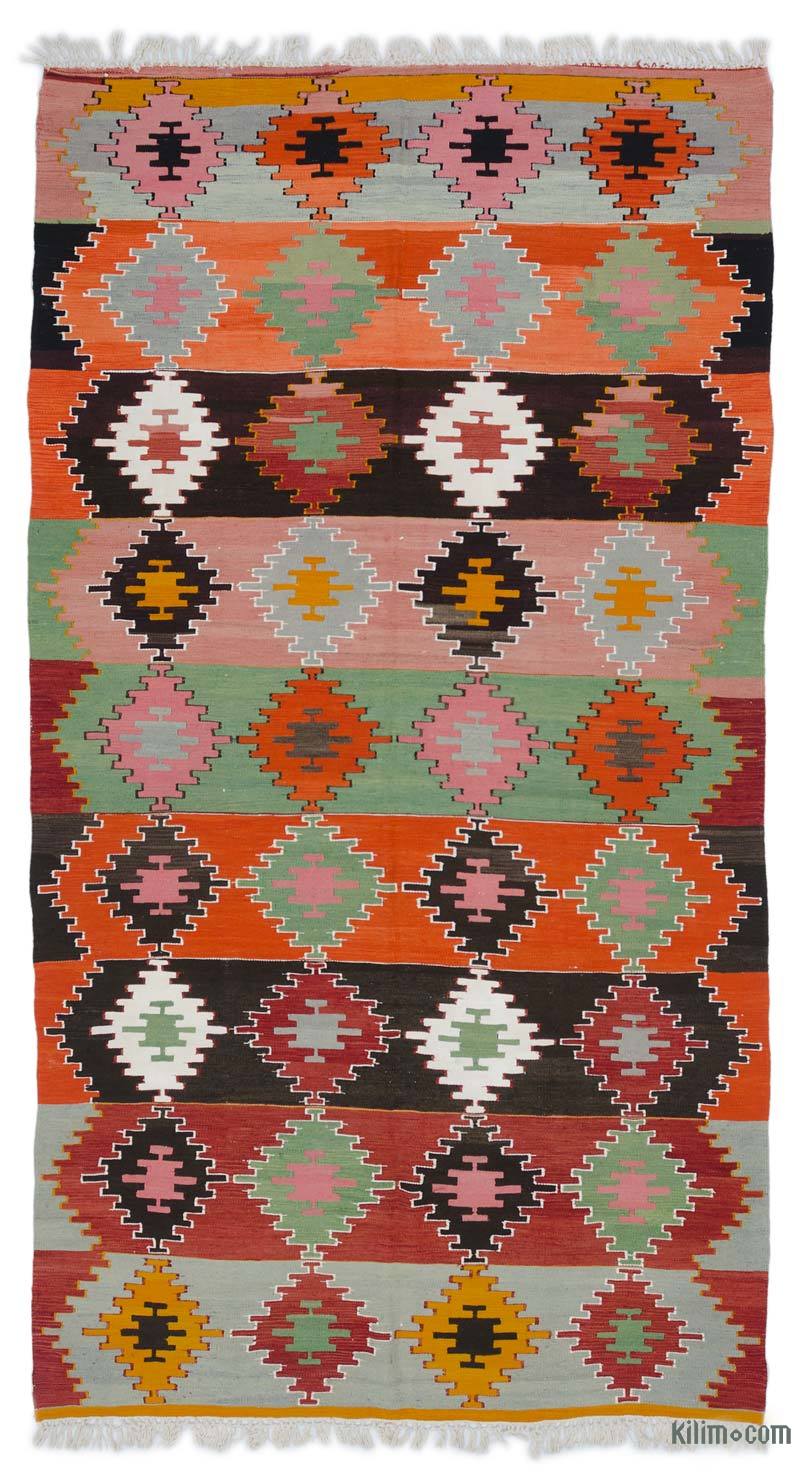 Multicolor Vintage Sivas Kilim Rug - 5' 11" x 10' 11" (71" x 131") - K0044434