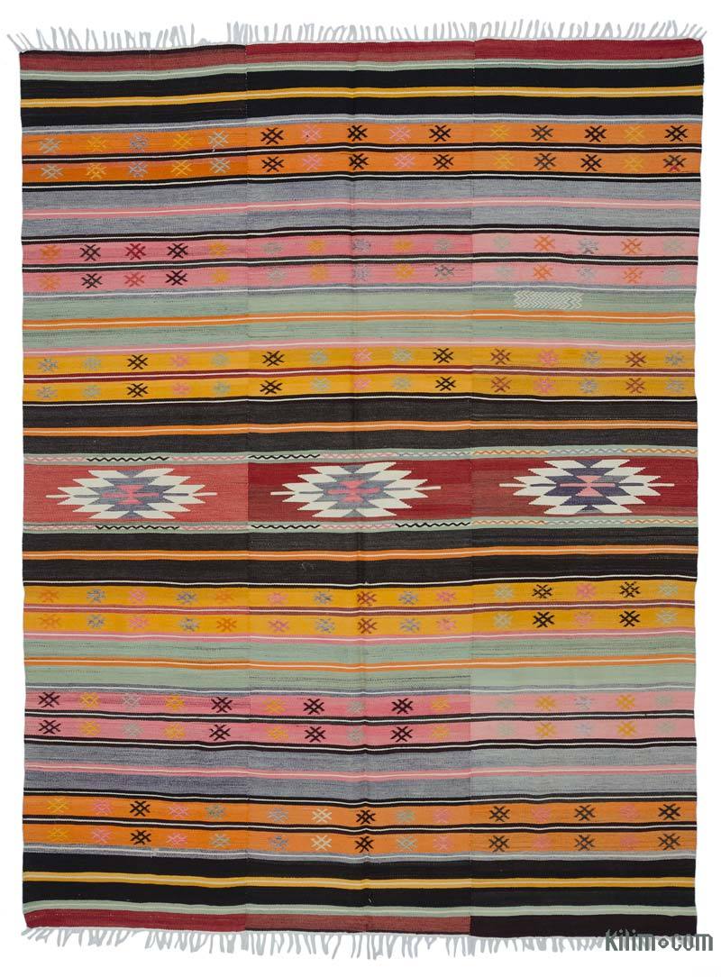 Multicolor Vintage Manisa Kilim Rug - 6'  x 7' 11" (72" x 95") - K0044457